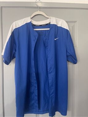Nike Royal Blue and White Varsity Baseball Jacket